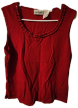 Patchington Sleeveless Tank Top Shirt Jeweled Neckline Red Size L - $16.00