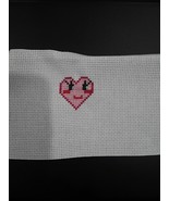 Completed Pink Heart Valentines Day Finished Cross Stitch - £3.13 GBP