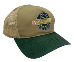 Ohio State Parks Volunteer Hat Cap Snap Back Beige &amp; Green Graffiti Made in USA - £14.23 GBP