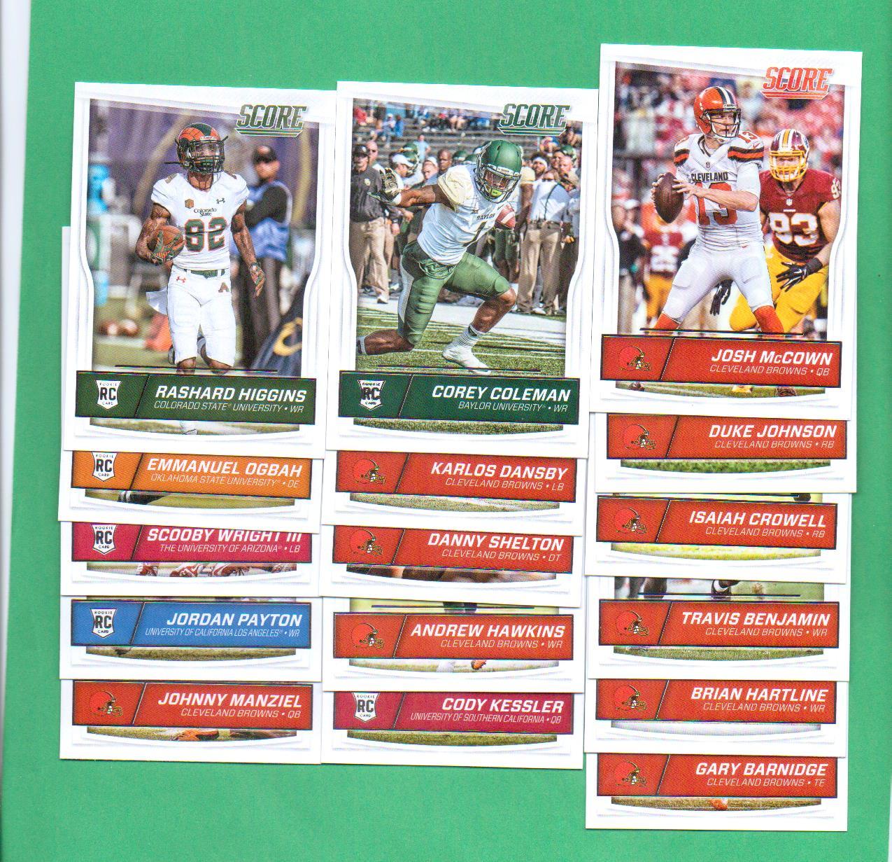 Primary image for 2016 Score Cleveland Browns Football Set