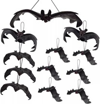 20PCS Halloween Hanging Bats Realistic Scary Rubber Bats Yard Home Party Decor - £19.95 GBP