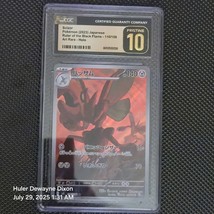 CGC 10 Pristine Scizor 116/108 AR Art Rare Ruler of the Black Flame sv3 ... - $739.49 MXN