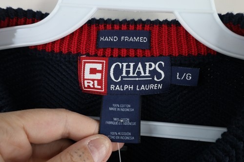 Deadstock Vintage 90s Chaps Ralph Lauren Mens Large Herringbone Knit Sweater Item image 6