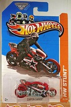 2013 Hot Wheels #99 Hw Stunt-HW Moto Canyon Carver Red/Black Variant w/Red Whls - £6.06 GBP