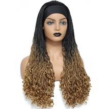 20 inch Micro box braid curly end 1b ombre 27 lace wig afro curly lace front wig - £70.88 GBP