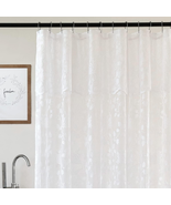 White Lace Shower Curtain with Attached Valance, Rustic Vine Floral Embr... - $35.83