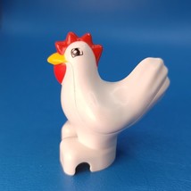 Lego Duplo Chicken Rooster Hen Farm Animal Figure Barn White Replacement Piece - £2.97 GBP