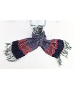 Vintage 40s 50s Rockabilly Paisley Silk Fringed Tassel Scarf Wrap Rainbo... - $1,080.03 MXN