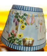 Yankee Candle Ceramic Candle Shade Topper Laundry Day Floral - $10.87