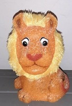 Vintage Orange Lion Plastic Popcorn Lamp Novelty Night Light Fuzzy Mane - $33.00