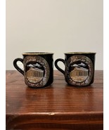 2 Athens Parthenon Ancient Greece 24k Gold Ceramic Coffee Tea Mug Cup Se... - $35.62