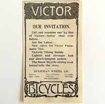 Victors Bicycles 1894 Advertisement Victorian Overman Wheel Invitation A... - $12.50