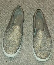 Skechers Womens Sparkley Gold Gray Slip On Shoes Size 11 Memory Foam - $9.99