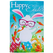 Blue Happy Easter Bunny Garden Flag - $5.99