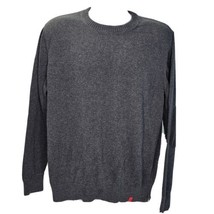 Lands End Elbow Patch Crewneck Sweater Mens Large Top Grey Knit Pullover - £15.68 GBP
