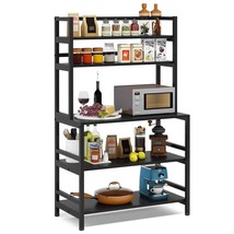 Heavy Duty Black Metal Kitchen Baker&#39;s Rack Microwave Stand Shelving Unit - $245.49