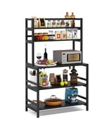 Heavy Duty Black Metal Kitchen Baker&#39;s Rack Microwave Stand Shelving Unit - $344.16 CAD