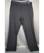IZOD Golf Pants Mens 34x32  Flat Front Black Straight Leg - $19.28 CAD