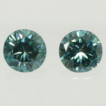 Round Diamond Pair Fancy Turquoise Color Natural Enhanced Loose VS1/VS2 0.84 TCW - £667.33 GBP