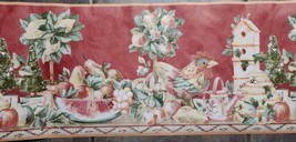 Vintage Wallpaper Border Fruit Bowl Bird House Beehive Bees Rooster Topiary - $10.97