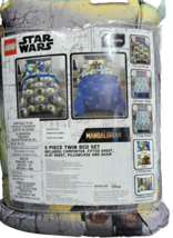 Lego Star Wars The Mandalorian 5 Piece Twin Bed Set Comforter Fitted Flat Sham + - £44.06 GBP