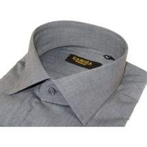 Men's Shirt Hankie CASILA Turkey Cotton Blend 501770-06 Charcoal Oxford Texture image 5