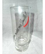 Avon You Make Me Smile Glass Tumbler Red Smile Footed Tall Glass 1980s V... - $7.59