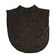 Vtg 80s Specialty House Dickey Dickie Turtleneck Mock Neck Black Gold Sparkle - £10.80 GBP