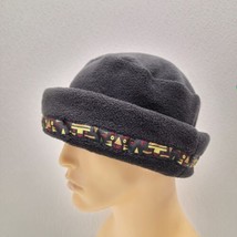 Columbia Black Round Bucket Cap Winter Hat with Geometric Aztec Trim Det... - £15.69 GBP