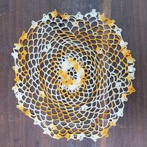 Vintage Raised Flower Crochet Doily 8 Inch Round Orange White - $147.56 MXN Vintage Raised Flower Crochet Doily 8 Inch Round Orange White - $147.56 MXN
