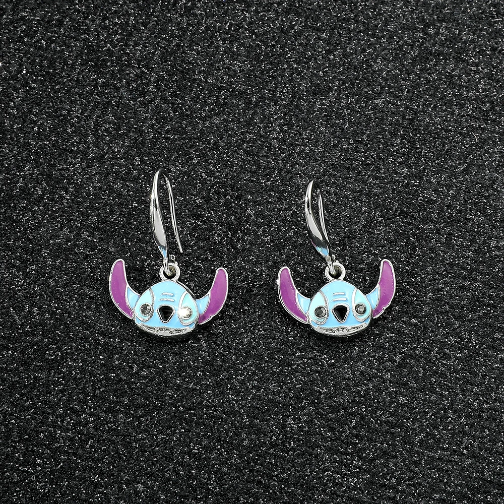 Disney Cute Cartoon Stitch with Flower Stud Earrings for Women Teen Girl... - $3.72