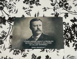 PRESIDENT TEDDY ROOSEVELT QUOTE COMPLAINING ABOUT A PROBLEM WITHOUT PHOT... - $8.90