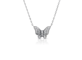 ADIRFINE 925 Sterling Silver Butterfly Charm Adjustable Choker Necklace - $41.99