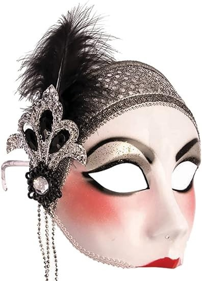 FORUM FLAPPER 1/2 MASK w/FEATHER HAND DETAILED HALLOWEEN COSTUME ACCESSORY 81084 Item image 2
