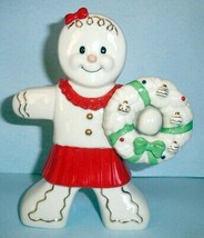 Lenox Christmas Gingerbread Girl Porcelain Figurine w/Wreath 7.25&quot;H #849926 New - £33.99 GBP