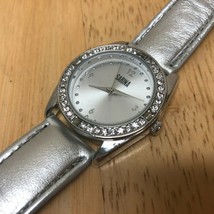 Clean Sarina Mens Lady Silver Rhinestone Analog Quartz Watch Hours~New B... - $178.39 MXN