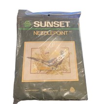 Autumn Pheasant Sunset Stitchery Needlepoint Kit 6507 Vintage 1984 Wool ... - $22.76