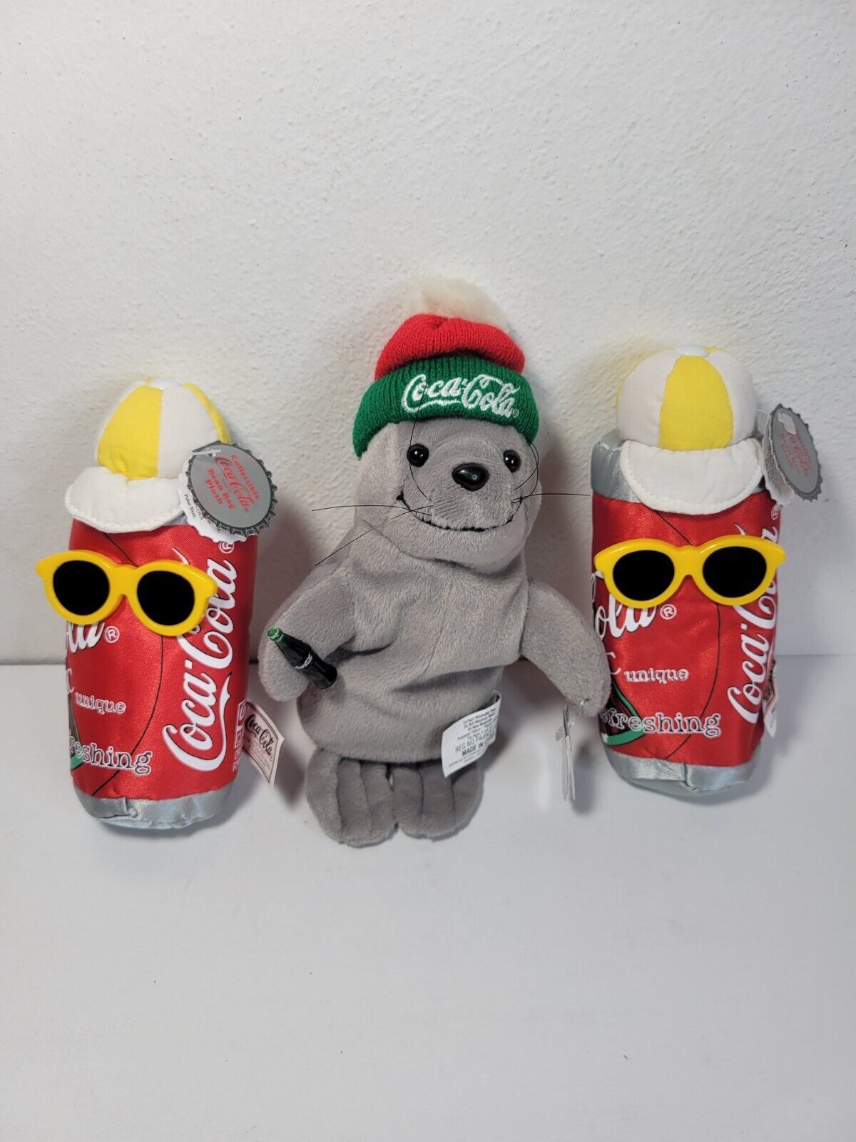 1997 COLLECTIBLE MIXED LOT 3 COCA COLA BRAND PLUSH LOT with Tags - $13.88