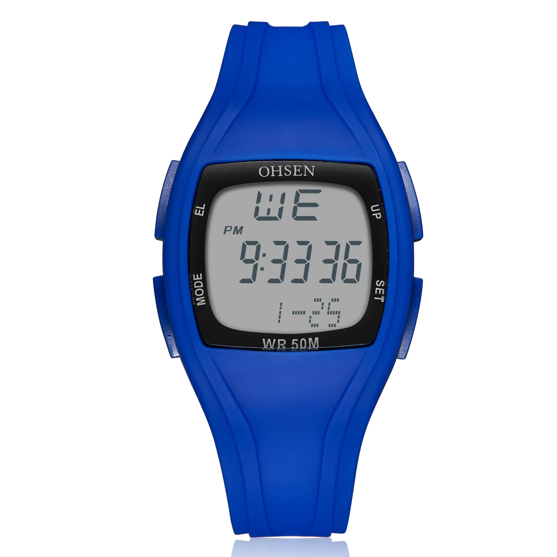 OHSEN Fashion Women Men Digital Wristwatch Reloj Mujer Blue Waterproof Alarm Wee - $74.80