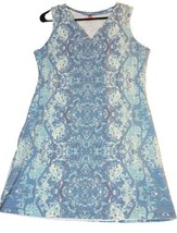 Sundance Before + Again Dress Size Large Blue Ikat Sleeveless V Neck USA... - £22.39 GBP