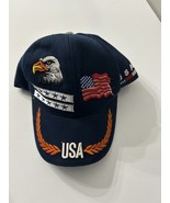 USA American Eagle Flag Patriotic Hook Loop Embroidered Baseball Hat - £8.13 GBP