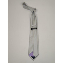 Men's 100% Silk Woven Tie J.Valintin Private Collection J27 Silver Gray image 2