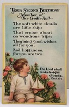 Your Second Birthday, The Cradle Roll, Bright Clouds K.R. Wireman Postcard D3 - $5.95