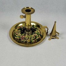 Brass Adjustable Candle Stick Holder Turn Key Saucer Style Made In Italy... - £31.35 GBP