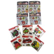 10 Halloween Themed Reflective Stickers Clings Pumpkins Skeletons VIntage 1992 - £14.51 GBP