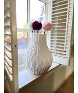 Modern Vase Decor | White Textured Minimalist Vase for Real Plants &amp; Dri... - $34.99