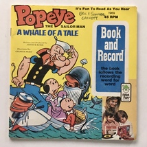 Popeye The Sailor Man ‎– A Whale Of A Tale 7&#39; Vinyl Record /  Book - £17.54 GBP