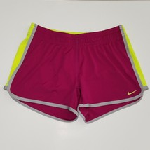 Nike Dri Fit Purple Neon Yellow Athletic Running Shorts Womens Small Drawstring  - £10.78 GBP