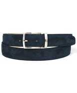 Paul Parkman Mens Belt Suede Navy Blue Hand-Painted Adjustable B06-NAVY - $148.99