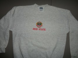 VTG 2001 Outback Bowl Gray Ohio State Buckeyes 50-50 Tultex Screen Sweatshirt M - £27.34 GBP